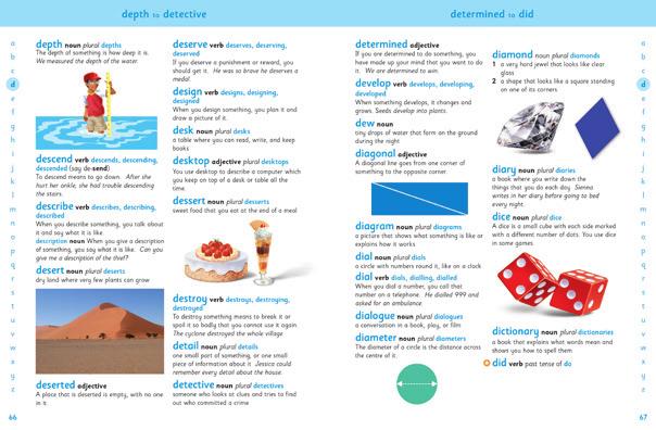 punctuation Additional illustrated section at the back with thematic wordlists covering content such as numbers, shapes, time, seasons, fruit and vegetables and parts of the body Pronunciation guide