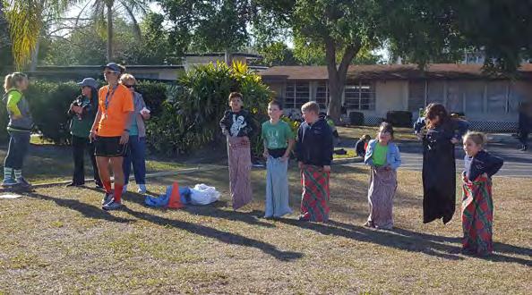 sack race during Elementary