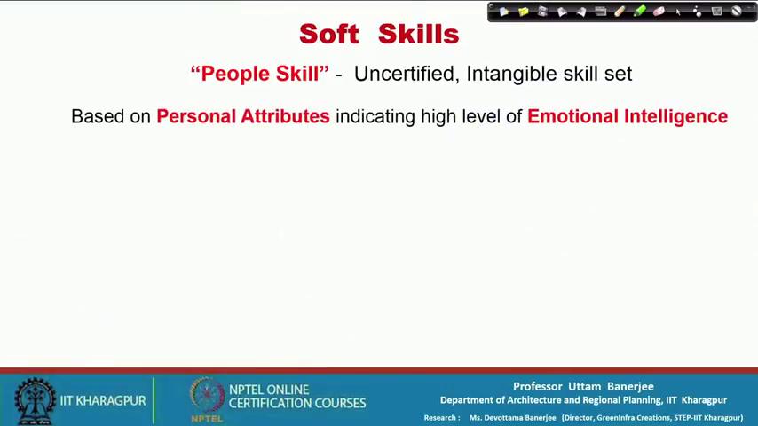 (Refer Slide Time: 27:17) See this skill of manifesting with people which is based on your personal attributes, this is where my actual domain of the soft skill starts, it is your personal attributes.