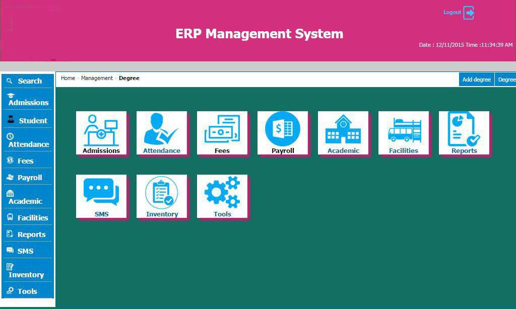 Home Page of ERP