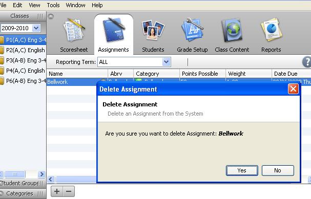 Either choose Tools > Copy Assignment from the Gradebook menu bar or rightmouse click and select Copy Assignment. The Copy Assignment window 5. Select the assignment(s) to be copied, and click Next.