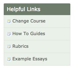 3 Course Home page Helpful Links 1. Click the Change Course link to access a different course. 2.
