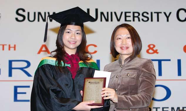 Financial Courses Division Ernst & Young Best Graduating Student Award Presentation of award to Yvonne Choy from Ms.