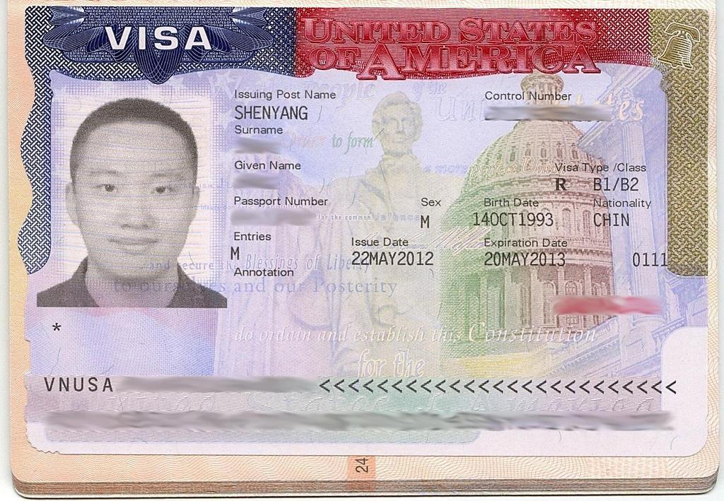 Sample U.S. Entry Visa Visa Class: F-1 or J-1 for students How many times the visa can