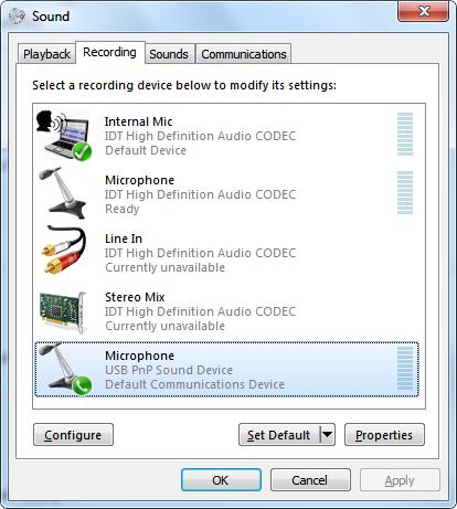 OAKS Online 2016-2017 On Windows 7, the playback of recordings from some USB headsets may be too quiet even when the volume control for the headset is set at a comfortable level.