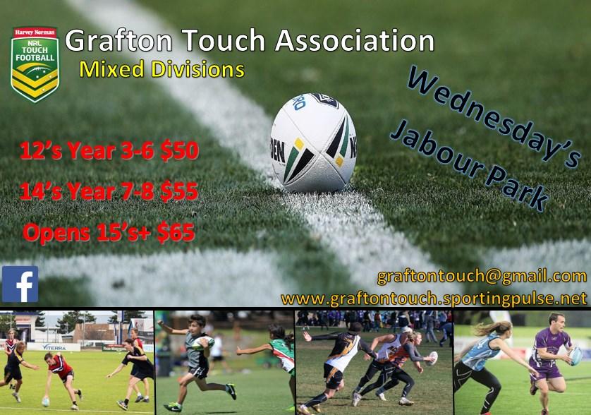 Sport Touch Football Competition Reminder to students who have shared their interest in playing touch football in the Grafton Touch Football Competition.