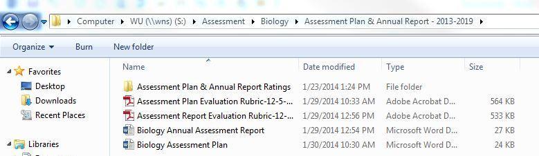 ADDENDUM A: LOCATING ASSESSMENT PLAN & ANNUAL ASSESSMENT REPORT DOCUMENTS ON THE SHARED DRIVE (S:) 1) On the Shared Drive (\\wns)(s:), select the ASSESSMENT folder 2) In the Assessment folder, select