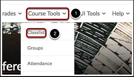Click the link to go back to your course. Classlist 1.