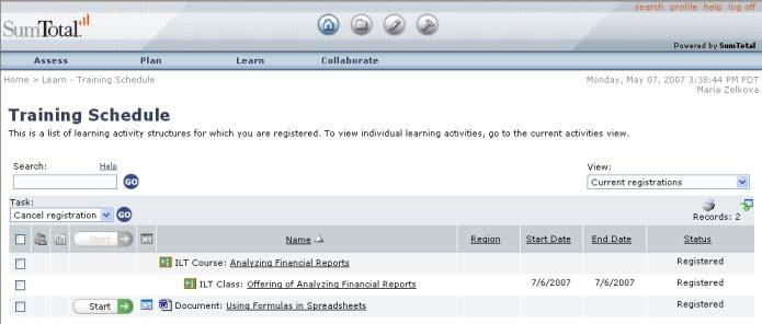 Registering for a Learning Activity To use the Advanced Search feature: 1. Click Advanced next to the Search box. 2.