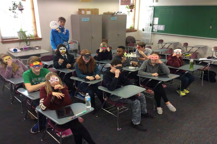 These 8th grade students created masquerade masks