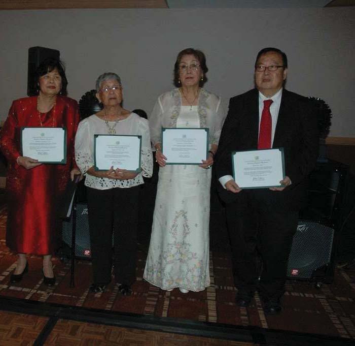 Recipients of Special Presidential Recognition Awards from the UPAAA President (2009-2011), Belinda A. Aquino.