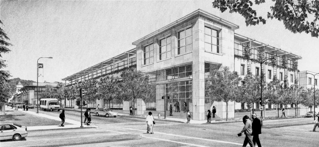 Concept: The university-owned site at Fulton and Bancroft is one potential location for a new research center, as proposed in initiative 1.8.