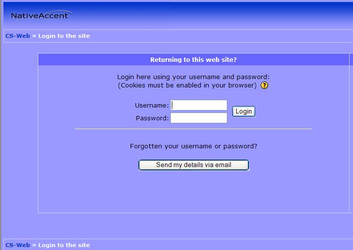 5. Return to your NativeAccent login page and sign-in with the username and password that you