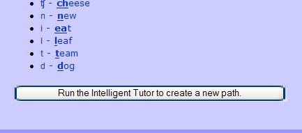 Click submit if you wish to exit. User progress is bookmarked; to resume learning, click on the Intelligent Tutor.