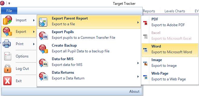 Prepare the end of year Parent Reports Steps Reports > Parents > Parent An Admin user sets options to apply to the whole schools end of year Parent reports Teaching Staff can then edit the report