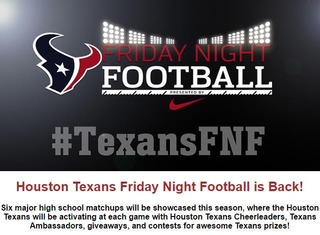 Vote to bring The Houston Texans to the KO vs Klein Forest game 11/4! KO is the home team! Voting is unlimited!! http://goo.