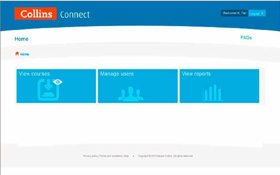 COLLINS CONNECT Sims sync GUIDE: admin guide Your Homepage will