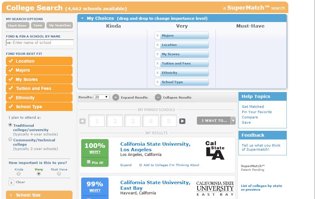 College Search by School Type You have 2 pathways choices for college: 1.
