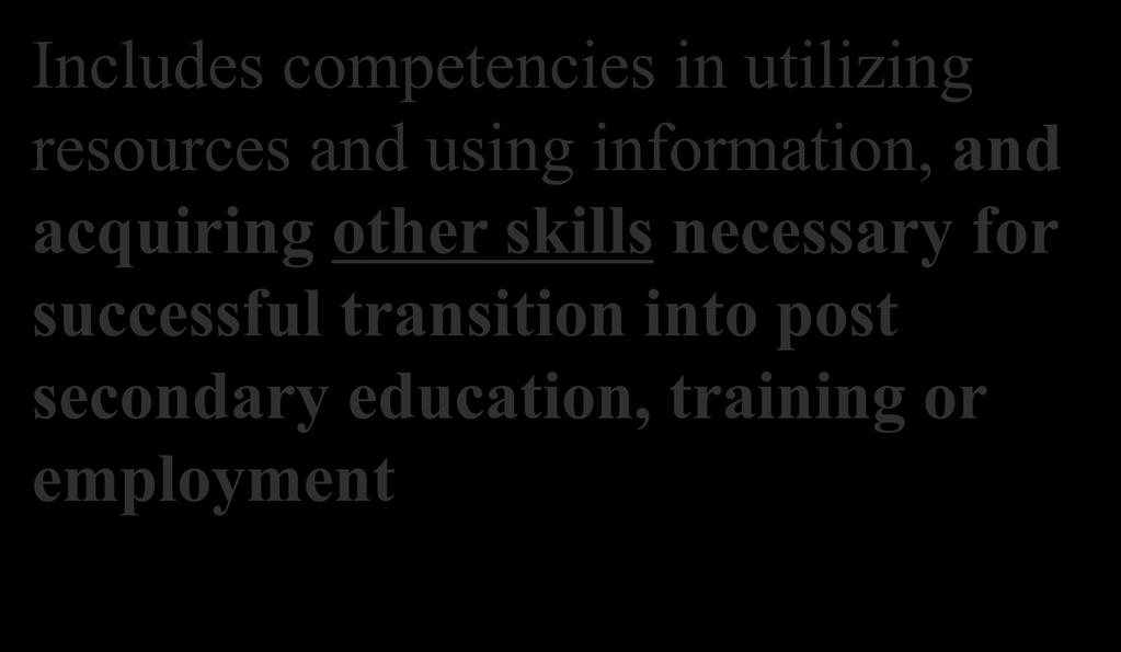 WIOA: Workforce Preparation Activities Includes competencies in utilizing resources and using information, and