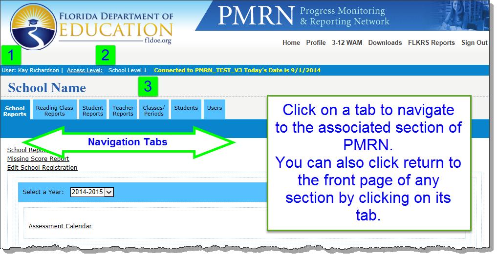 Section 4: Elements of the PMRN Home Page 19 Section 4: Elements of the PMRN Home Page The Home Page is your key navigation page within the PMRN. At the top of the screen you will see: 1. Your name 2.