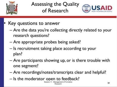 SLIDE 11.10 TIME: 1 minute When discussing how to apply the research findings, it s essential to assess the quality of the research.