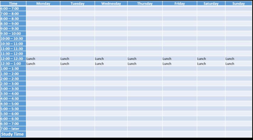 Step Three: Take Out Your Weekly Intern Schedule Grid The Weekly Schedule Grid (Appendix 1) is the key to your internship program.