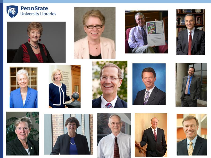 I am going to step back from libraries for a moment and look at Penn State as a whole. I believe that these are all the current (May 2016) Penn State academic Deans. I apologize if I left anyone out.