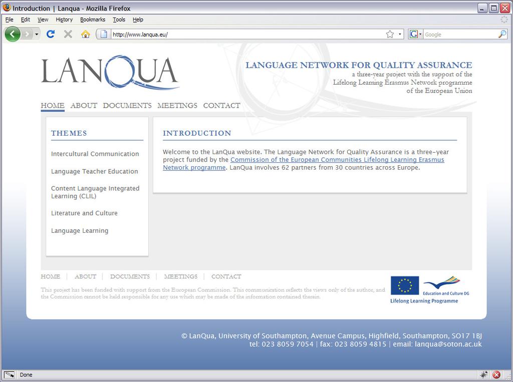 3. Project Outcomes & Results The main outcomes of LanQua to date are: LanQua website, which serves a dual purpose of raising awareness about the project and its outcomes and providing a repository