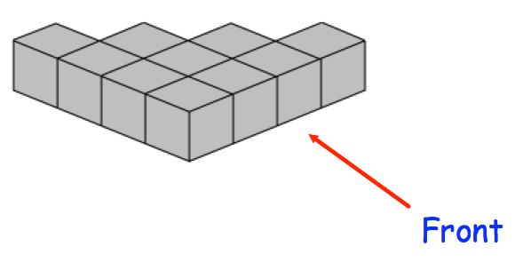 6. The diagram below shows a shape made with centimetre cubes.