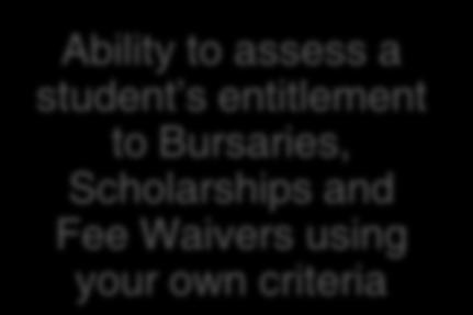 s entitlement to Bursaries, Scholarships and Fee Waivers using