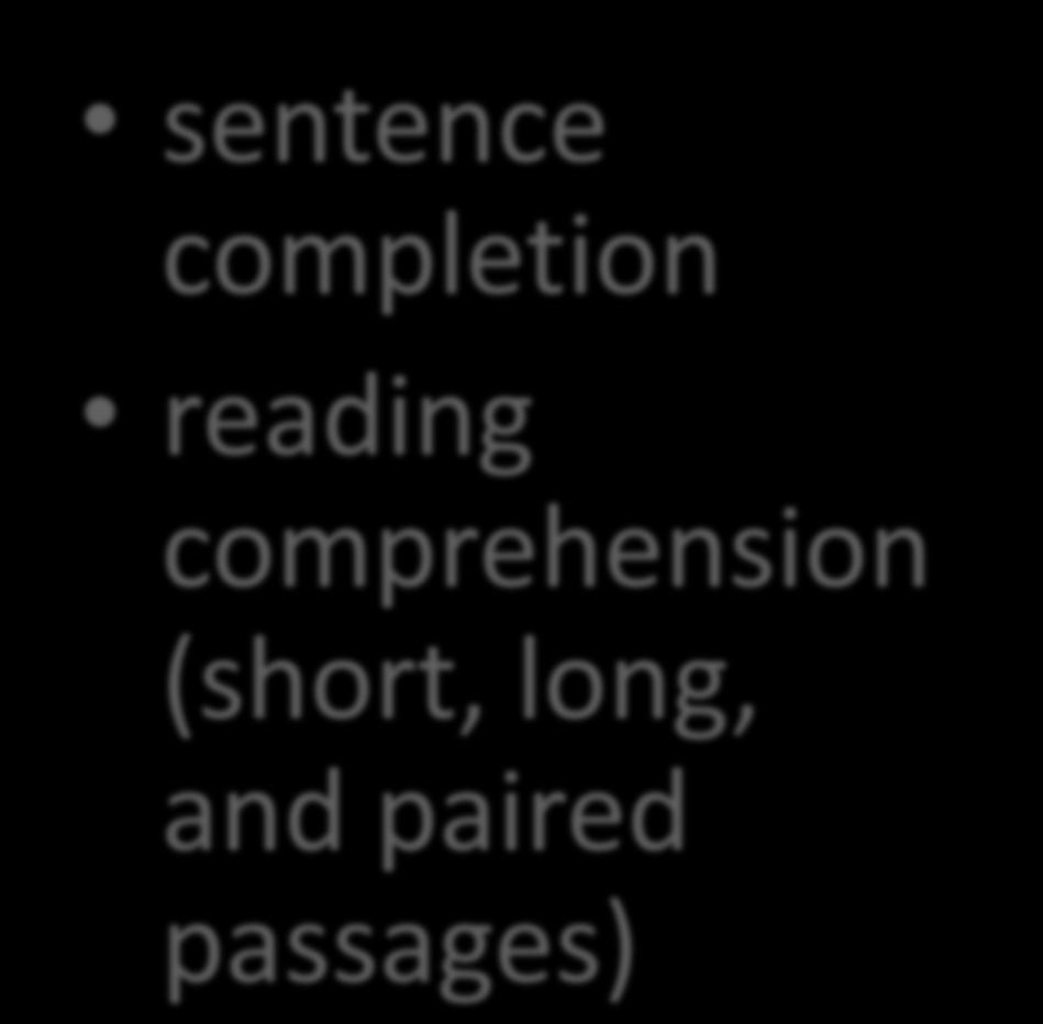 comprehension (short, long, and