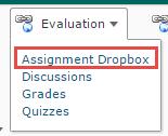 The Assignment Dropbox allows exchange of files between the instructor and course users. Using electronic submission of files is a great way to organize submissions.