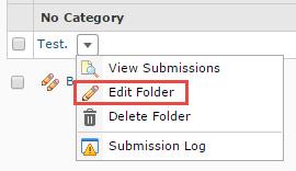 Edit an Assignment Folder Use these instructions if an assignment has been created but needs to be corrected or changed. To edit an existing assignment folder, 1.