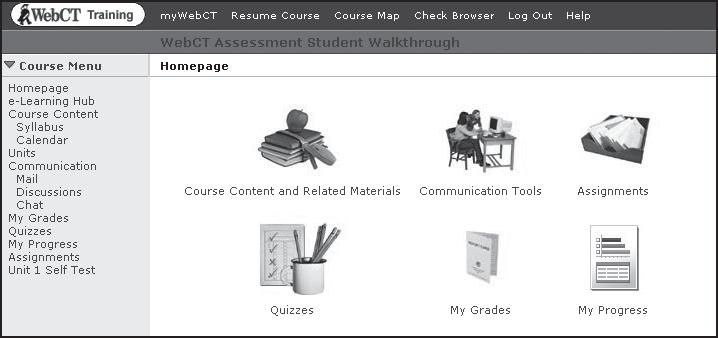 In the MyCourses channel, click on the course to view your WebCT course homepage. 5.