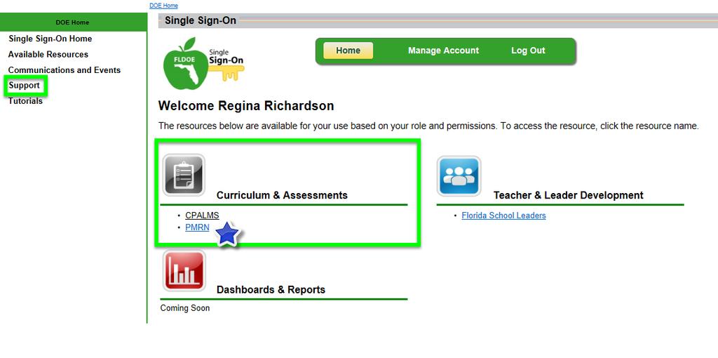 Accessing the PMRN 8 Accessing the PMRN Florida s Single Sign-On The Progress Monitoring & Reporting Network (PMRN/FAIR) is now available to educators, district leadership, and other educational