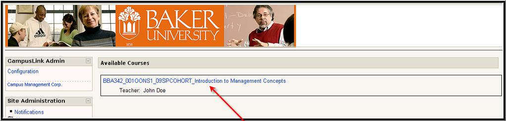After you login to Moodle Live, access the blank