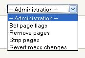 Administration: This drop down menu provides options to help facilitate the wiki, especially if multiple pages are being created.