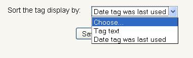 The Display tags used within this many days gives the option to set date parameters, eliminating out of date or unused blog tags. Your final option is the Sort the tag display.