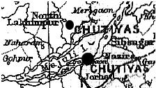 Jacquesson 29 2. The two Chutiyā (i.e. Deuri) spots in the 1911 Endle map.