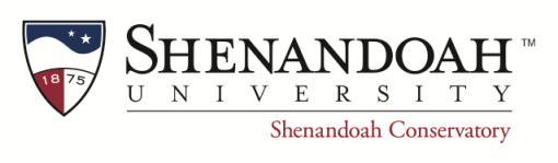 1 Shenandoah Conservatory of Shenandoah University 1460 University Drive Winchester, VA 22601 su.