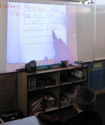 Showing Feelings Make a copy of student(s) work. Use the document camera to project the story while the student reads aloud. Stop each page and let the class discuss how to show feelings.