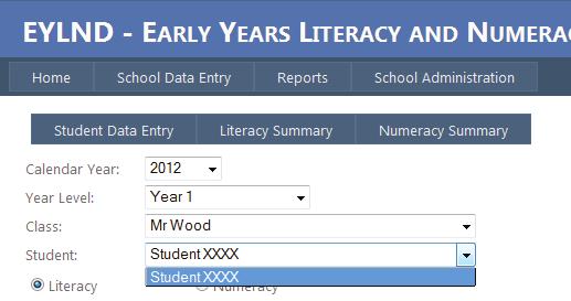 Entering Students Data To begin entering student data: 1. Click the School Data Entry tab. 2.
