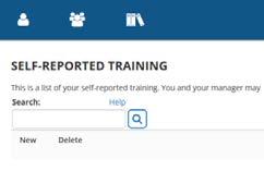 2. You will be taken to the self-reported training page. Here you will see past self-reported training you may have previously added. To add new training, click New. 3.
