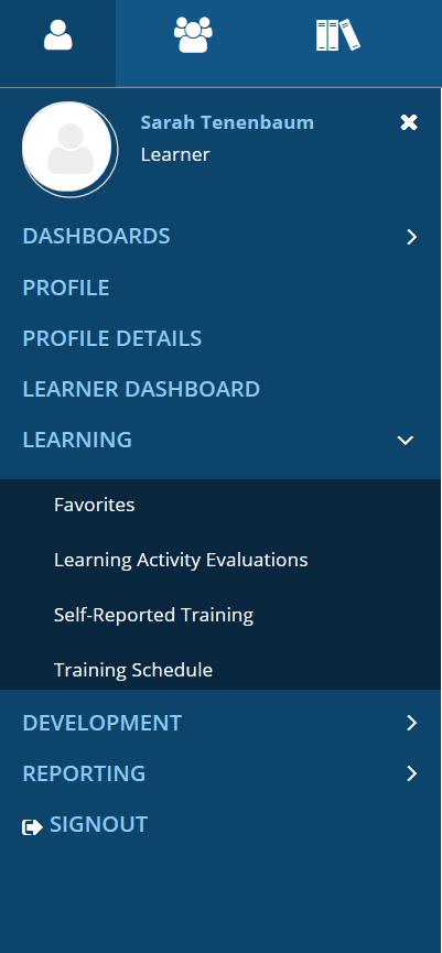 Viewing Your Schedule To view both upcoming in-person activities you have registered to attend, as well as any online activities you are currently in progress with, you can go to your training