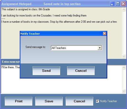 USING THE ASSIGNMENT NOTEPAD Your students may need help sending you messages from their Assignment Notepad.