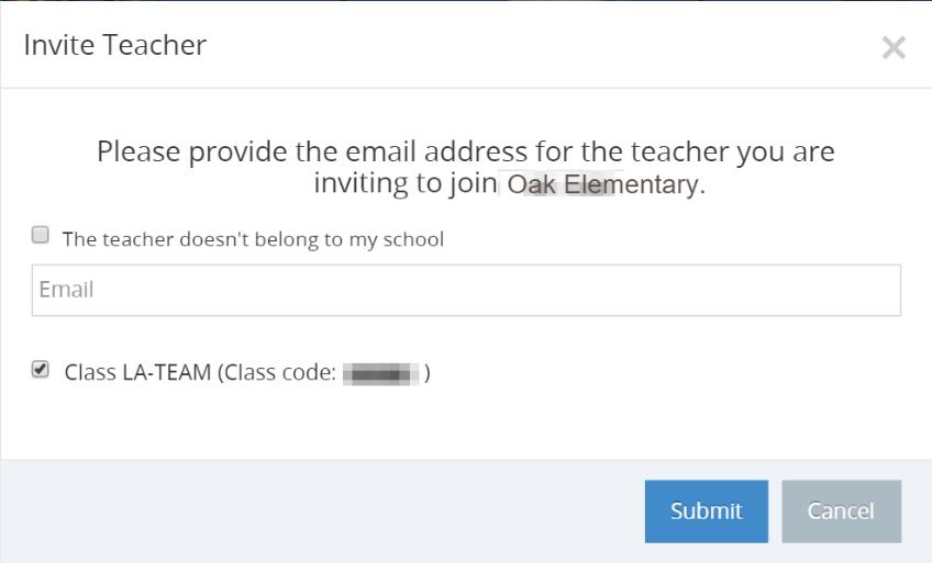 Enter the teacher s email address and be sure to select whether or not he/she is from your school.