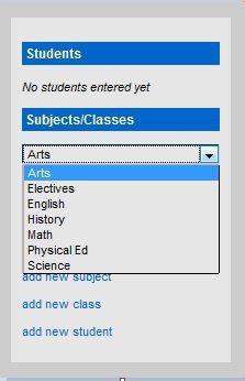 ) As you enter new subjects, they will show up in the drop-down list in the menu for you to edit them, if