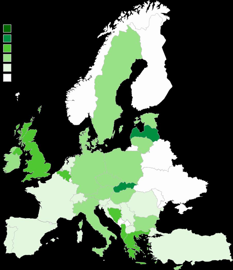 Map 3: Estimation of the occurrence of initiatives of higher education institutions to support the ESD professional development of university educators in the UE4SD partner countries 2.5.
