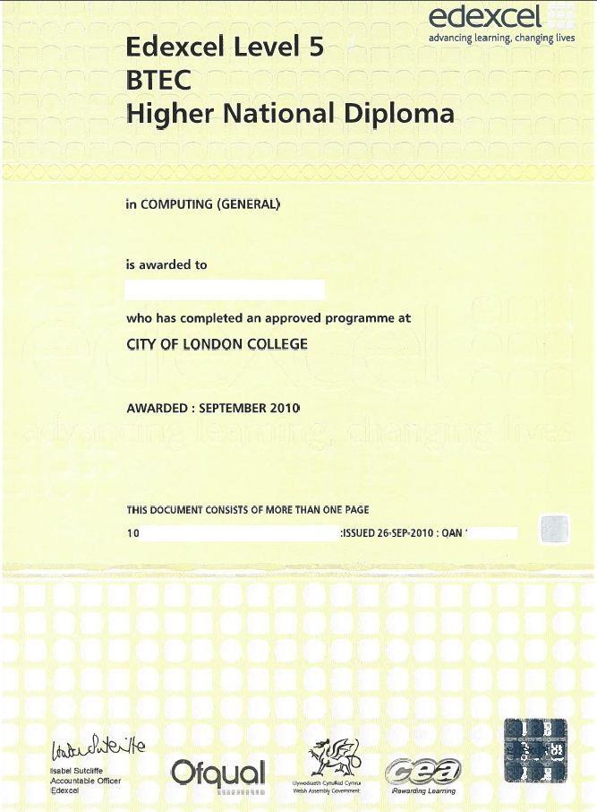 Higher National Diploma Nuffic 2nd