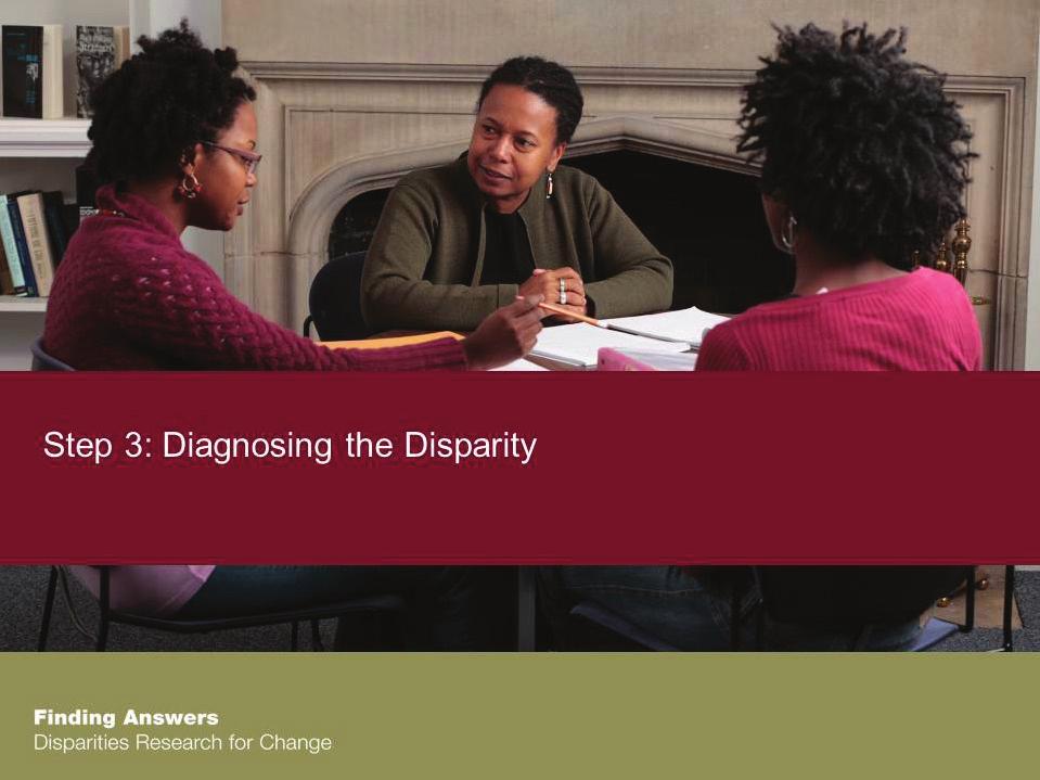 Welcome 1 Slides 1-4: 5 minutes Hello again everyone and welcome back. Our session today will focus on diagnosing a disparity at your practice.
